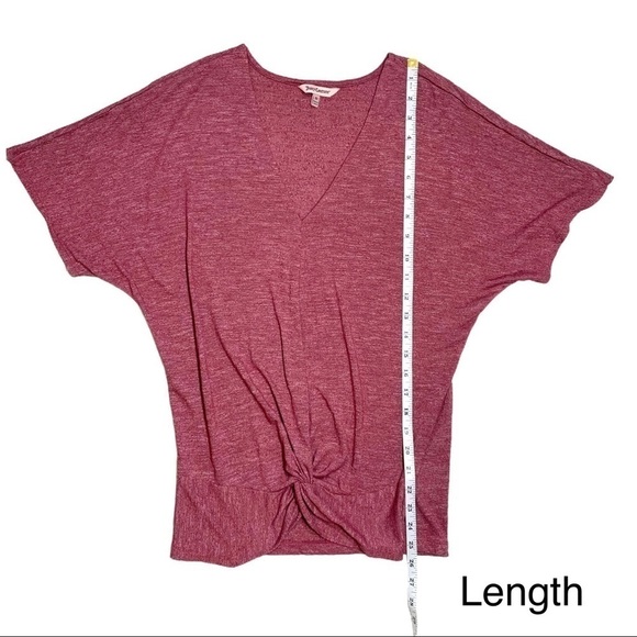 Y2K Juicy Couture Red Dolman Sleeve Front Twist Hem Short Sleeve Shirt - Picture 14 of 16